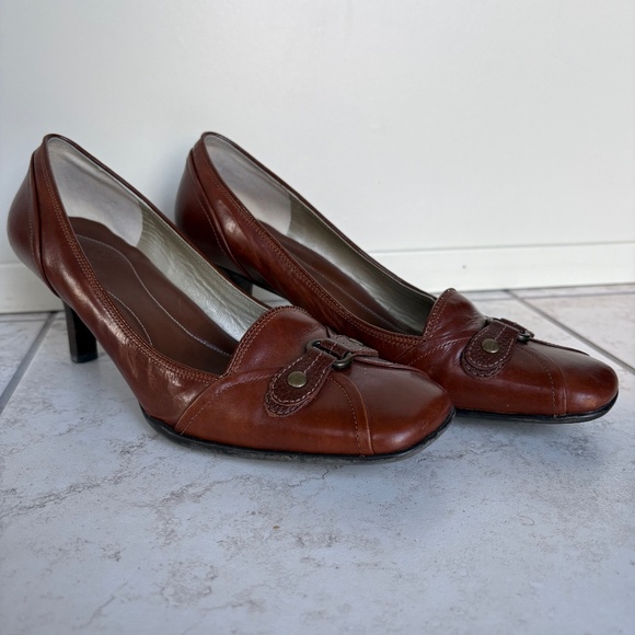 Cole Haan Brown Leather Women’s Heel Shoes - Size 8 - Picture 1 of 12